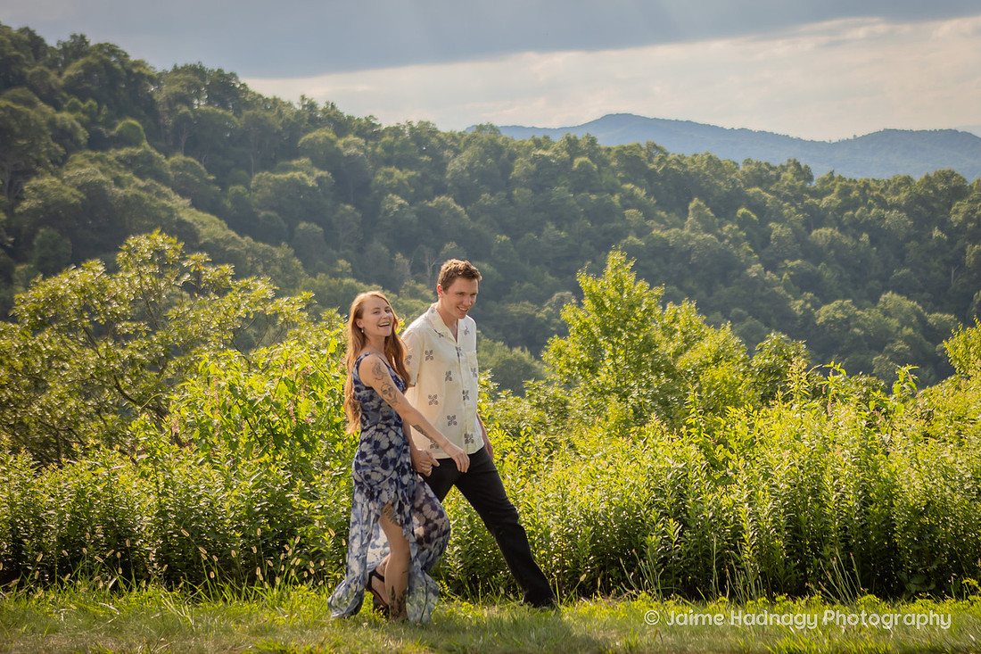 Fun Engagement Photos Outdoors | Asheville Photographer
