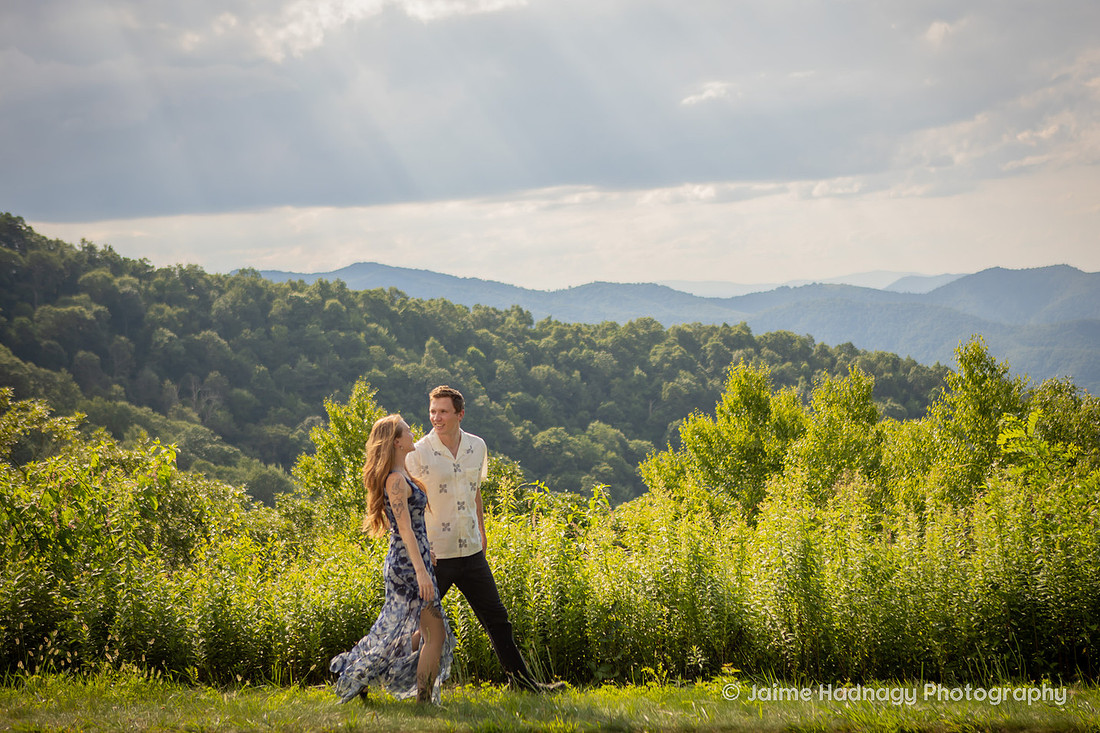 Fun Engagement Photos Outdoors | Asheville Photographer