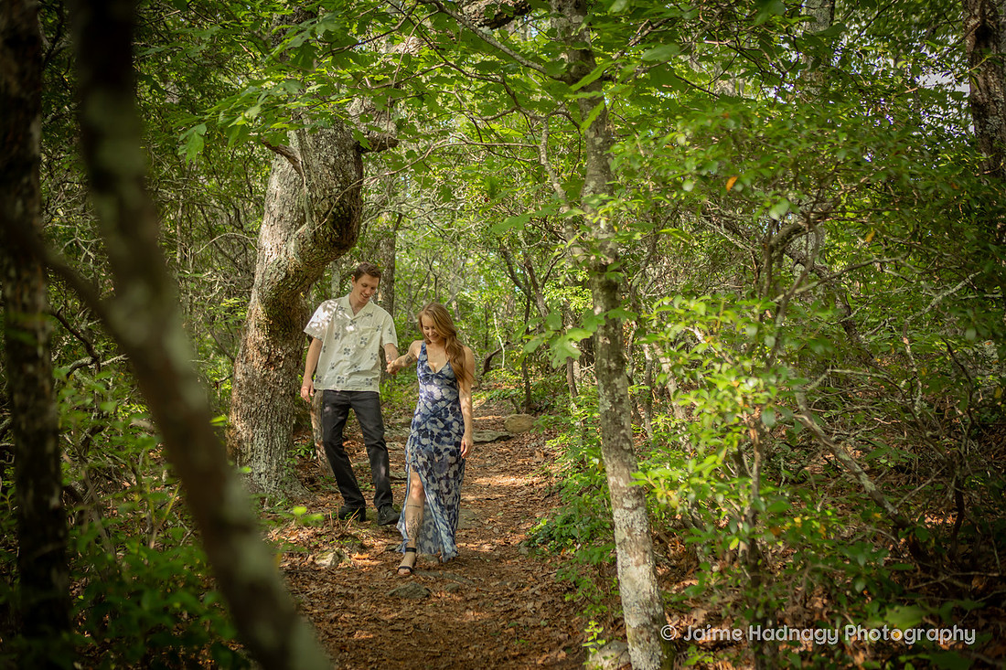Romantic Playful Engagemnt Photos in Nature | Asheville Photographer