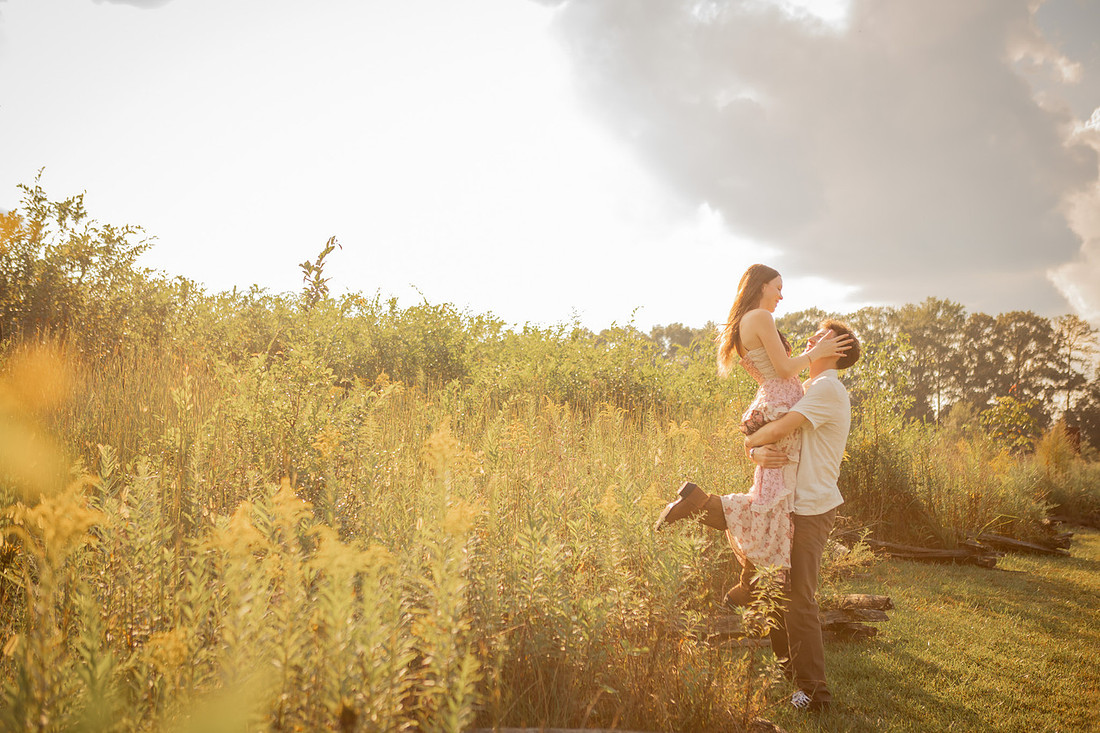Playful Outdoor Couples Photos at Clemson Botanical Gardens | SC Photographer