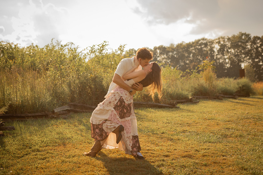 Playful Outdoor Couples Photos at Clemson Botanical Gardens | SC Photographer