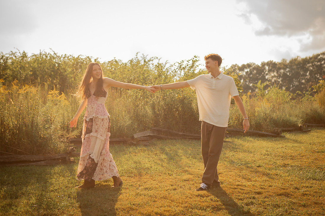 Playful Outdoor Couples Photos at Clemson Botanical Gardens | SC Photographer