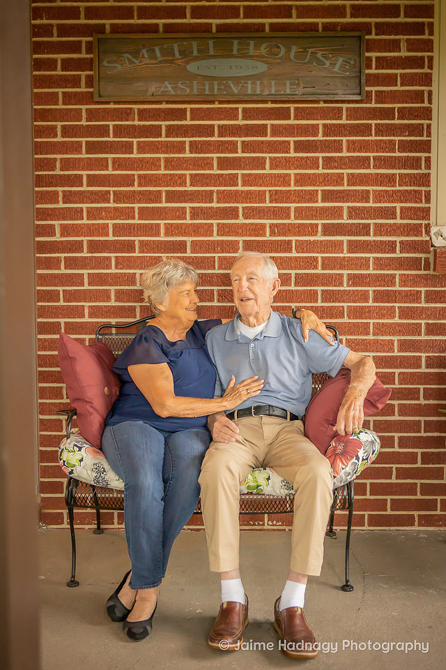 Asheville Family Photographer Portrait in front of Brick House