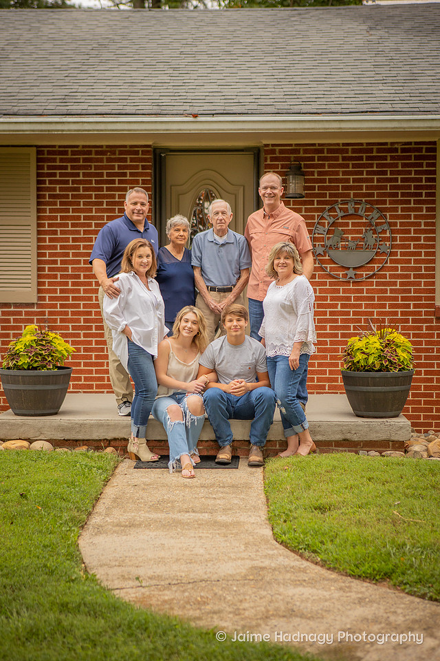 Asheville Family Photographer Portrait in front of Brick House