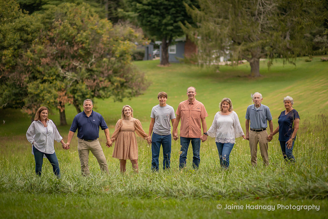 Outdoor Family Portrait holding hands