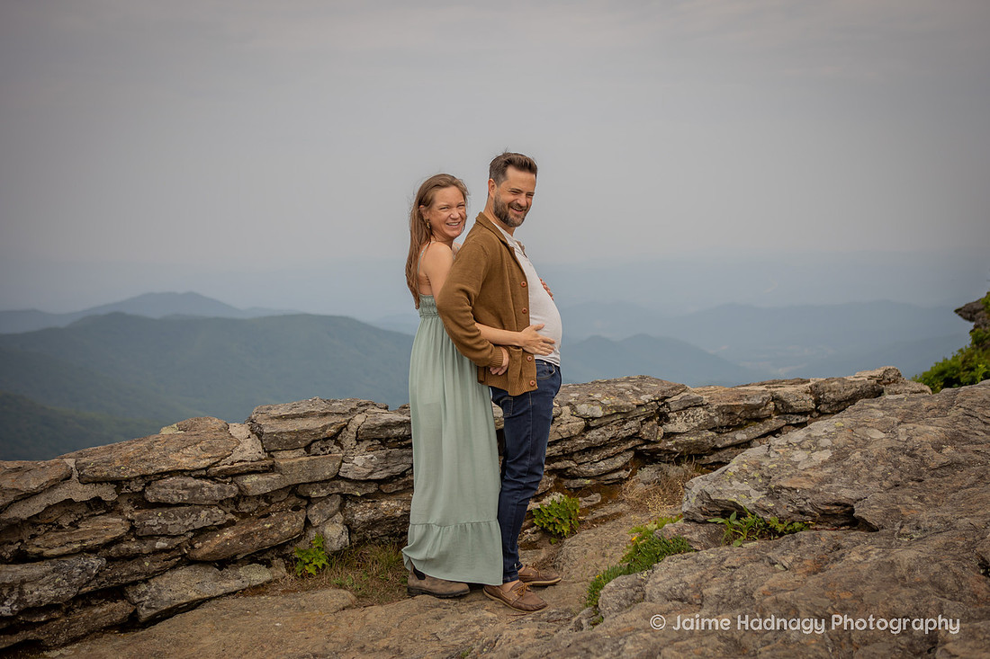 Hiking Maternity Photo Session on the Blue Ridge Parkway Near Asheville