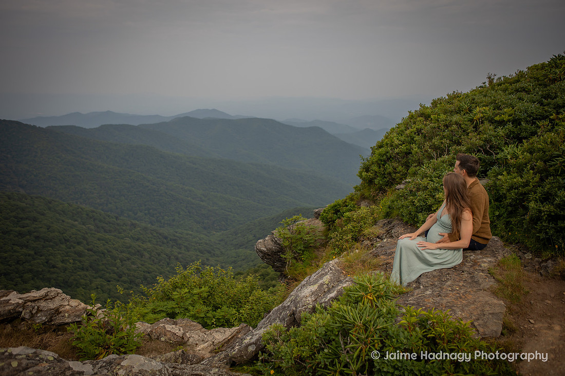 Hiking Maternity Photo Session on the Blue Ridge Parkway Near Asheville