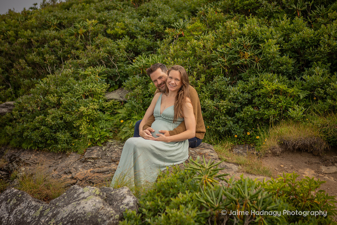 Hiking Maternity Photo Session on the Blue Ridge Parkway Near Asheville