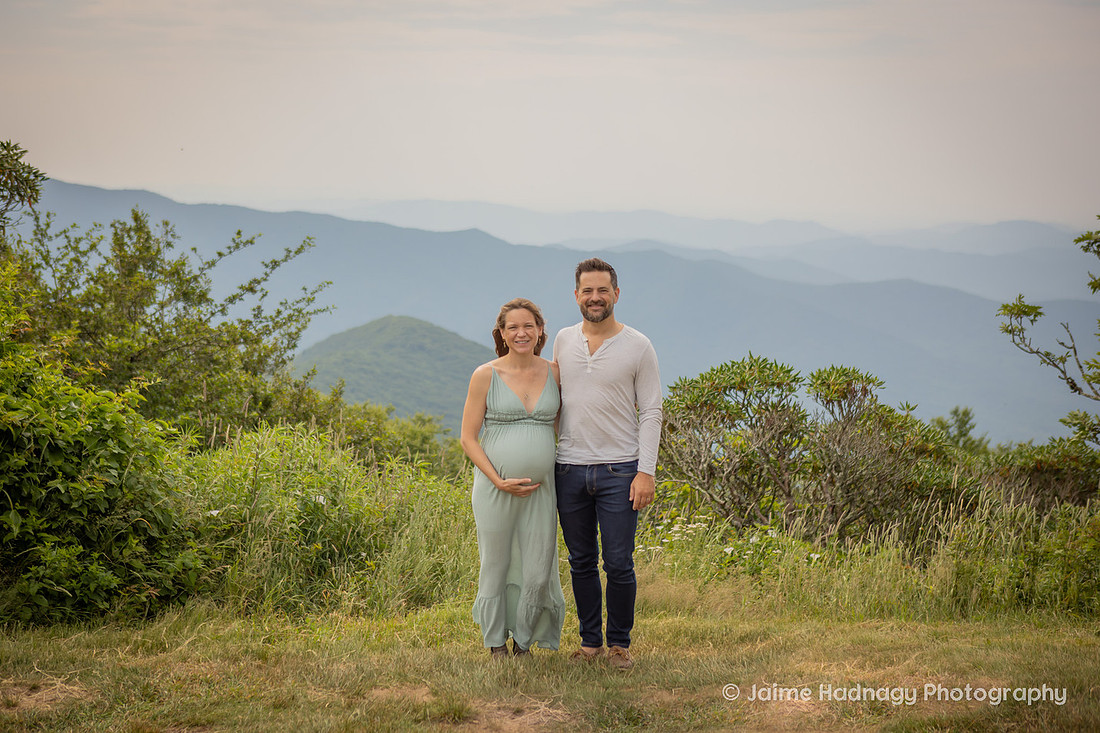 Hiking Maternity Photo Session on the Blue Ridge Parkway Near Asheville