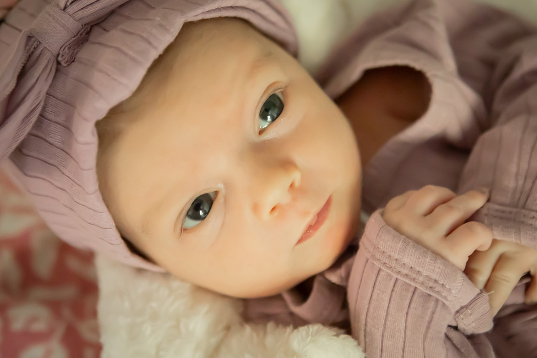 Awake Newborn Photos of Baby Girl