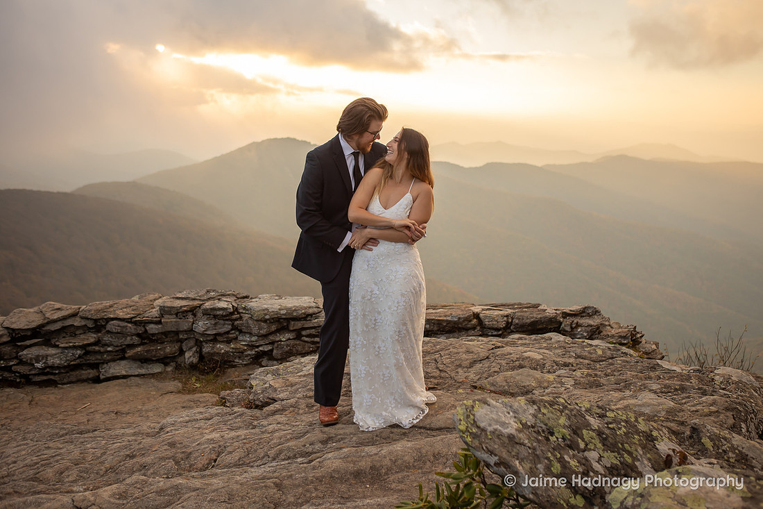 Bride and Groom Portraits in the mountains | Asheville Elopement Photographer