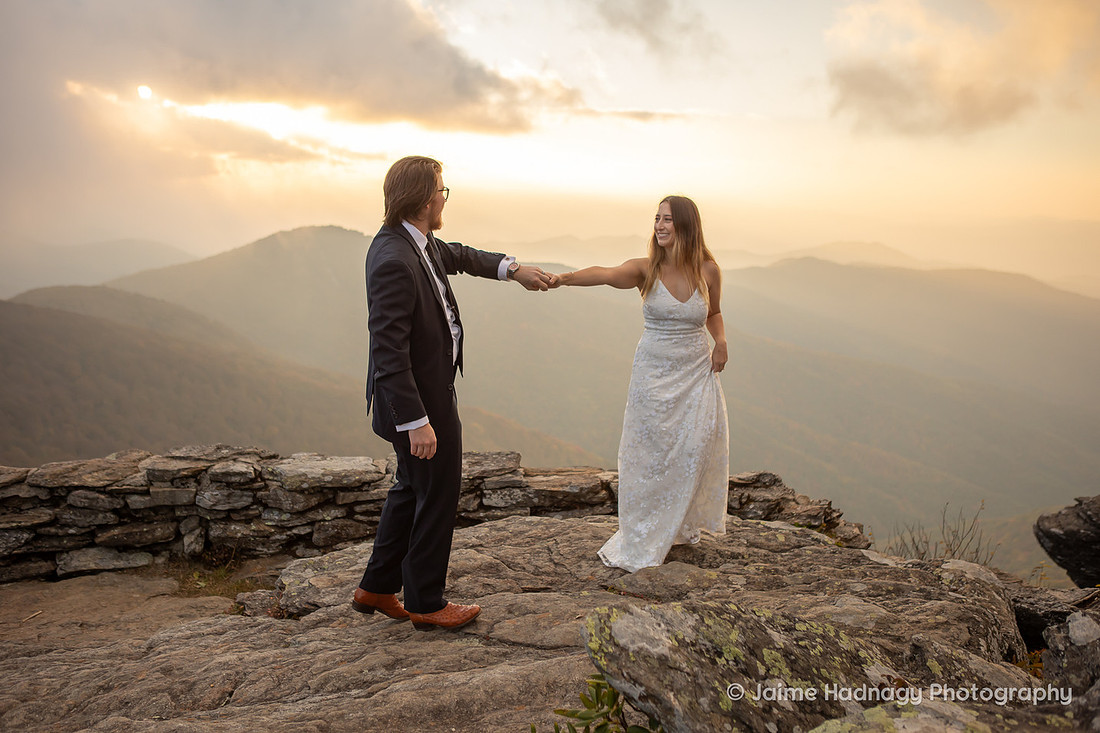Bride and Groom Portraits in the mountains | Asheville Elopement Photographer
