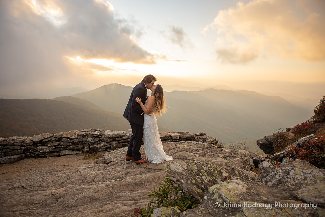 Bride and Groom Portraits in the mountains | Asheville Elopement Photographer