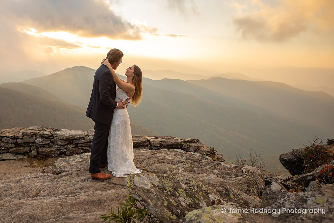 Bride and Groom Portraits in the mountains | Asheville Elopement Photographer