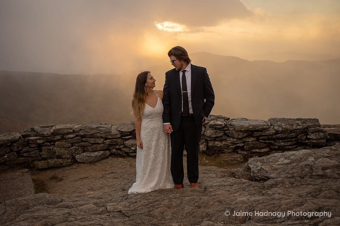 Bride and Groom Portraits in the mountains | Asheville Elopement Photographer
