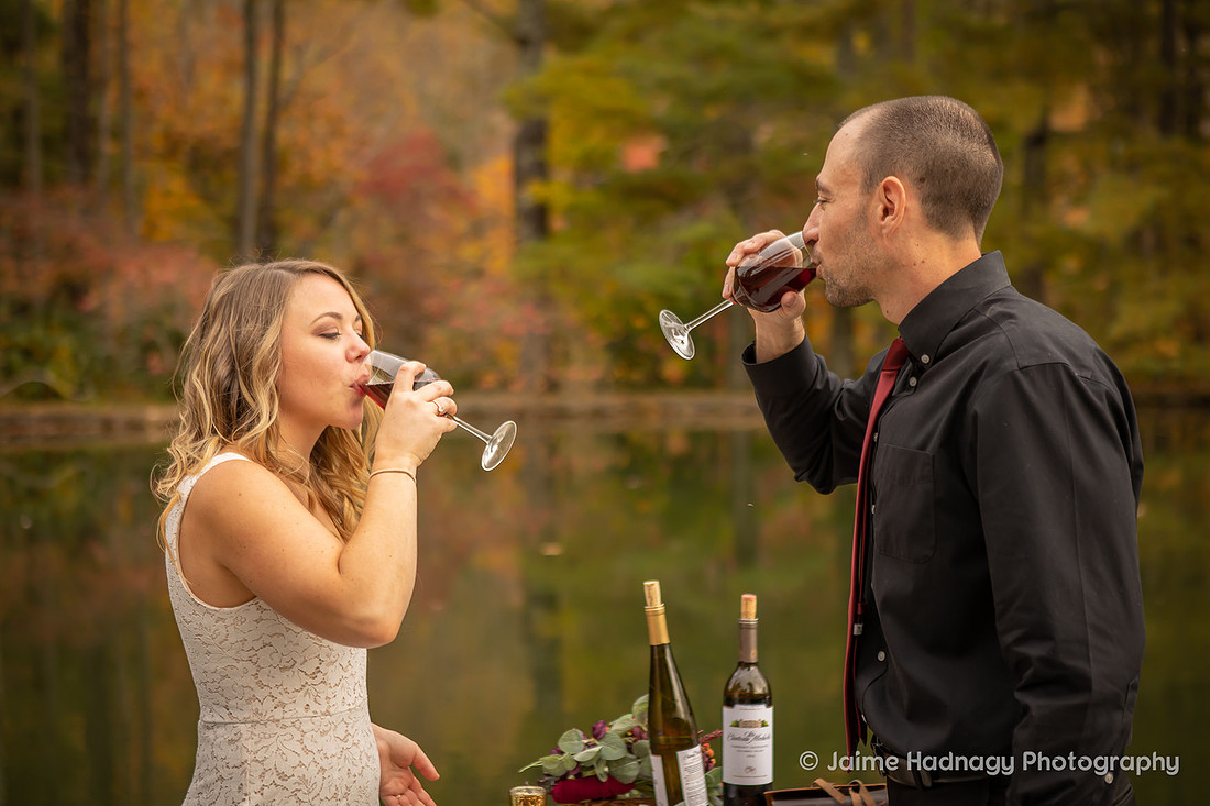 Intimate Elopement Ceremony on a lake | Asheville Wedding Photographer