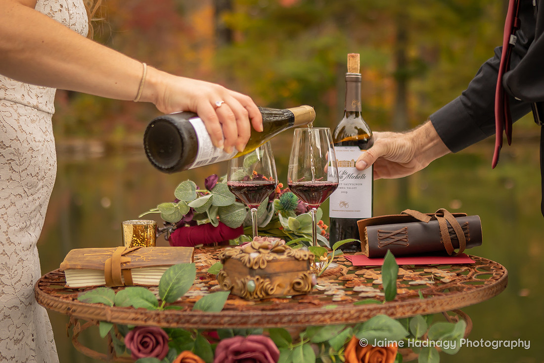 Intimate Elopement Ceremony on a lake | Asheville Wedding Photographer