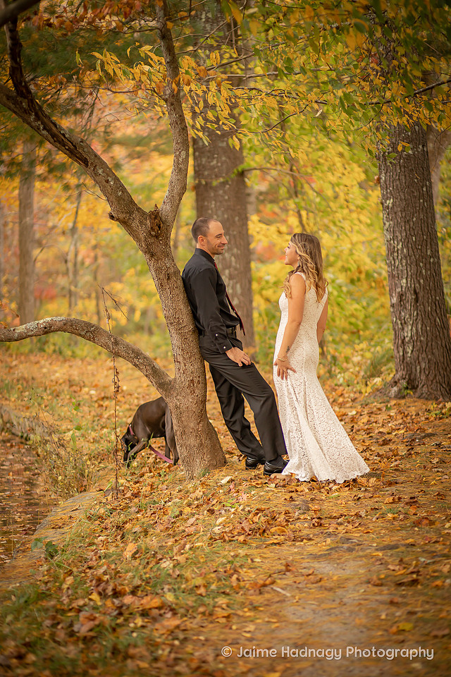 Gorgeous Bridal Photos Couple with Dog on Wedding Day | Asheville Elopement Photographer