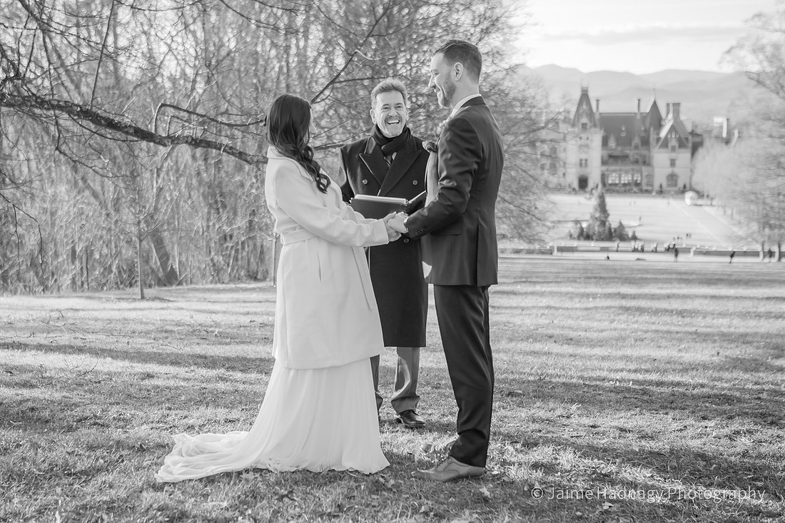 Winter Micro Wedding at The Biltmore House | Asheville Elopement Photographer