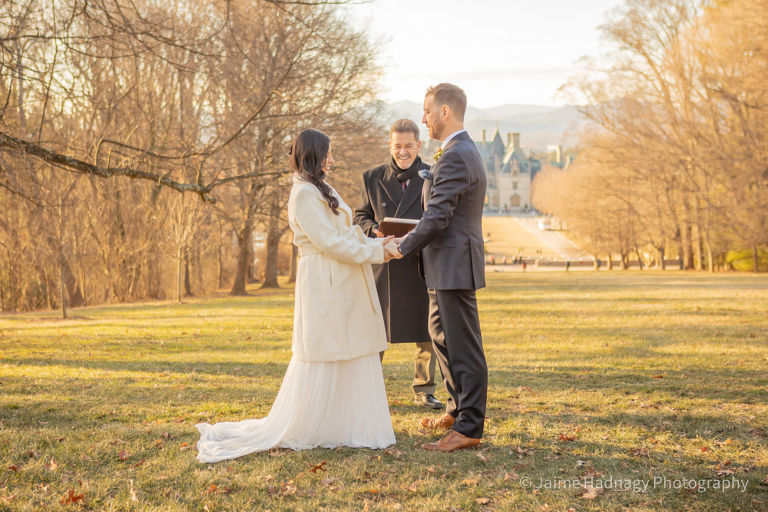 Winter Micro Wedding at The Biltmore House | Asheville Elopement Photographer