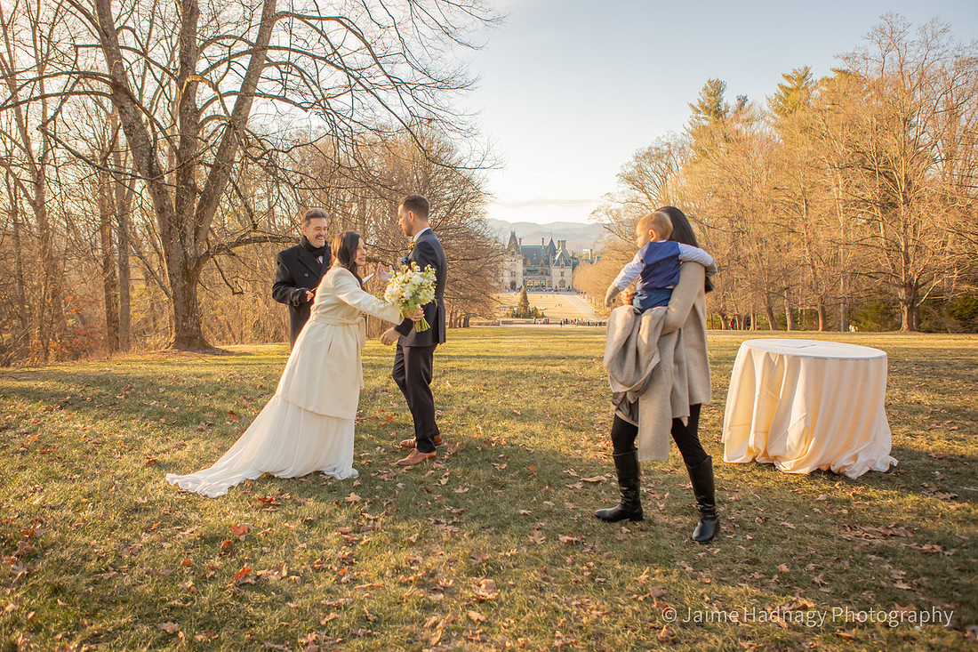Winter Micro Wedding at The Biltmore House | Asheville Elopement Photographer