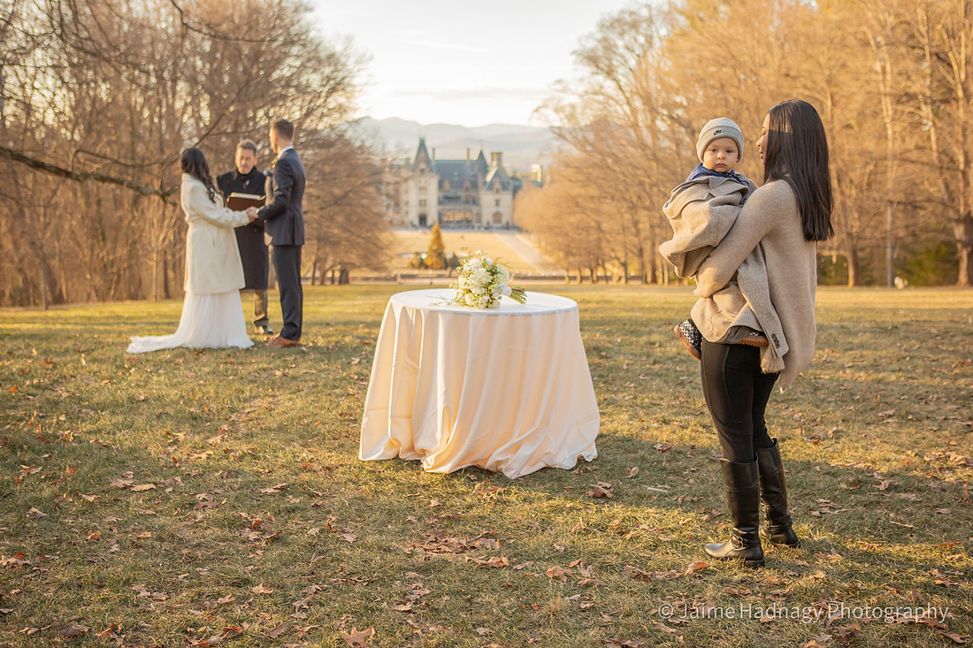 Winter Micro Wedding at The Biltmore House | Asheville Elopement Photographer