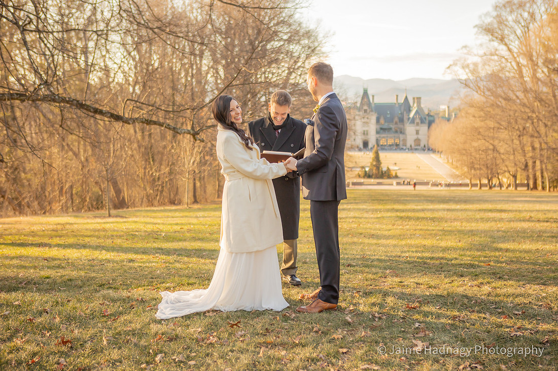 Winter Micro Wedding at The Biltmore House | Asheville Elopement Photographer