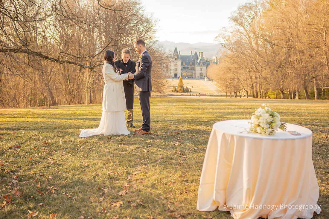 Winter Micro Wedding at The Biltmore House | Asheville Elopement Photographer