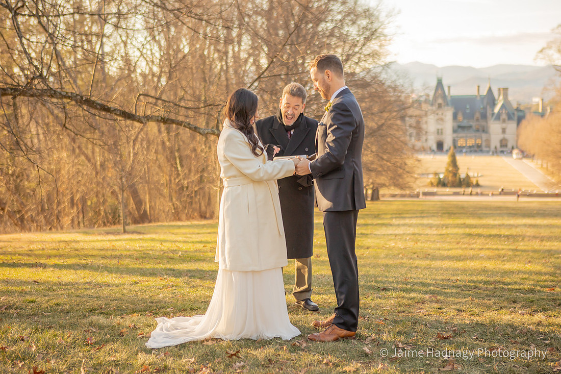 Winter Micro Wedding at The Biltmore House | Asheville Elopement Photographer