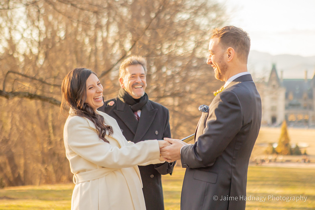 Winter Micro Wedding at The Biltmore House | Asheville Elopement Photographer
