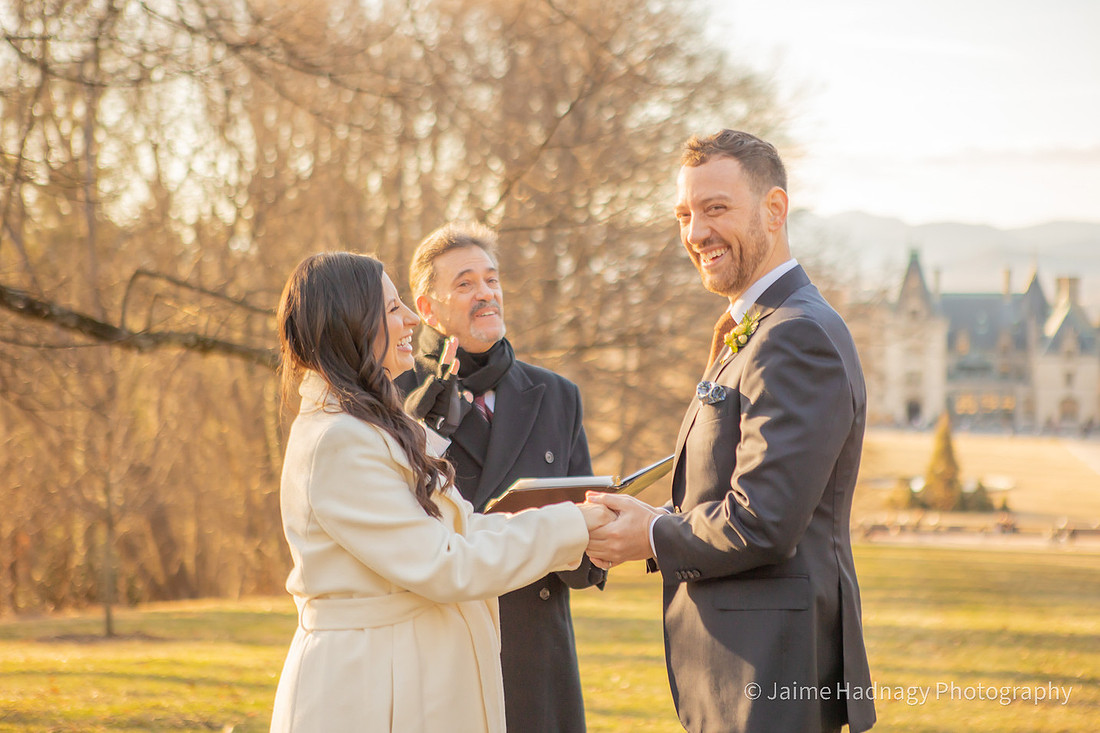 Winter Micro Wedding at The Biltmore House | Asheville Elopement Photographer