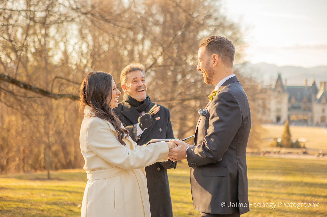 Winter Micro Wedding at The Biltmore House | Asheville Elopement Photographer