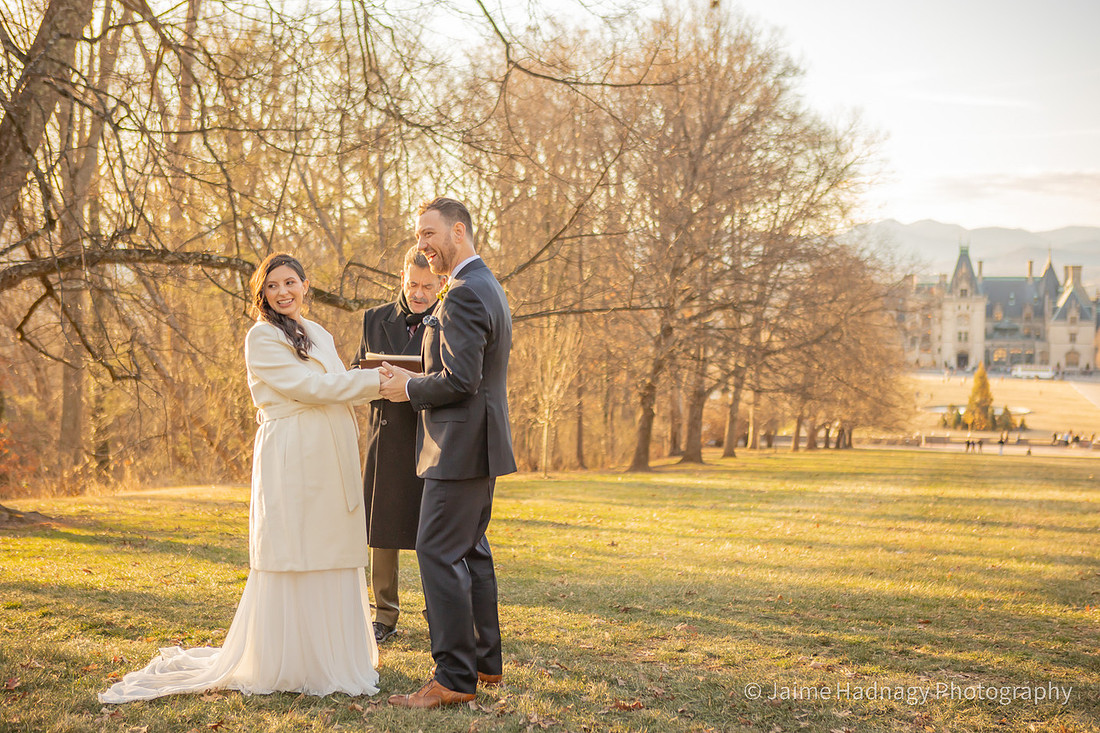 Wintertime Elopement at Biltmore Estate in Asheville Photography