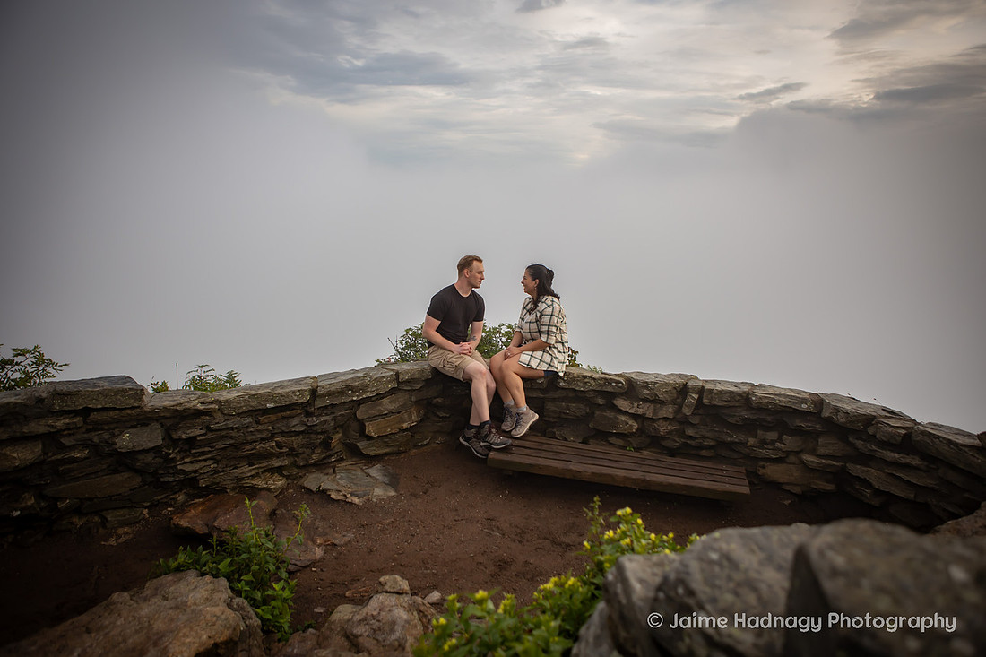 Engagement Photos on a Foggy Day in the Mountains | Asheville Surprise Proposal Photographer