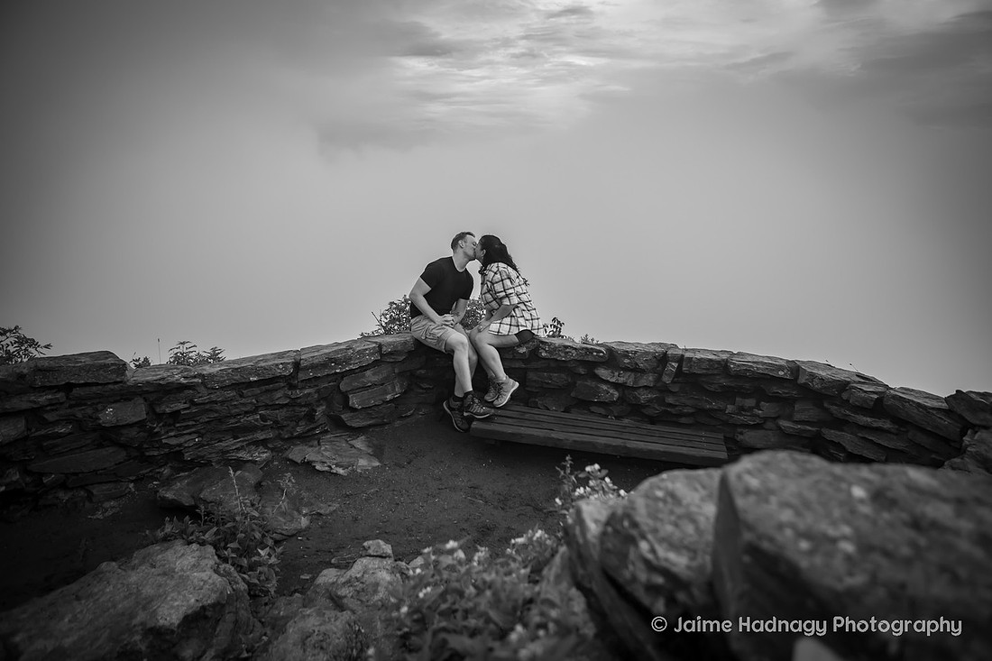 Engagement Photos on a Foggy Day in the Mountains | Asheville Surprise Proposal Photographer