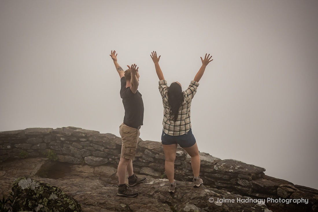 Craggy Pinnacle Hiking Proposal in the Rain