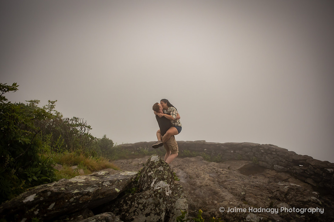 Craggy Pinnacle Hiking Proposal in the Rain