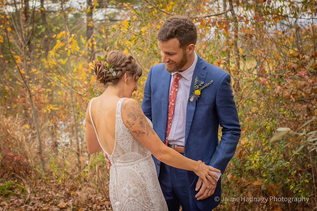 First Look Wedding Photos Outdoors | Asheville Elopement Photographer