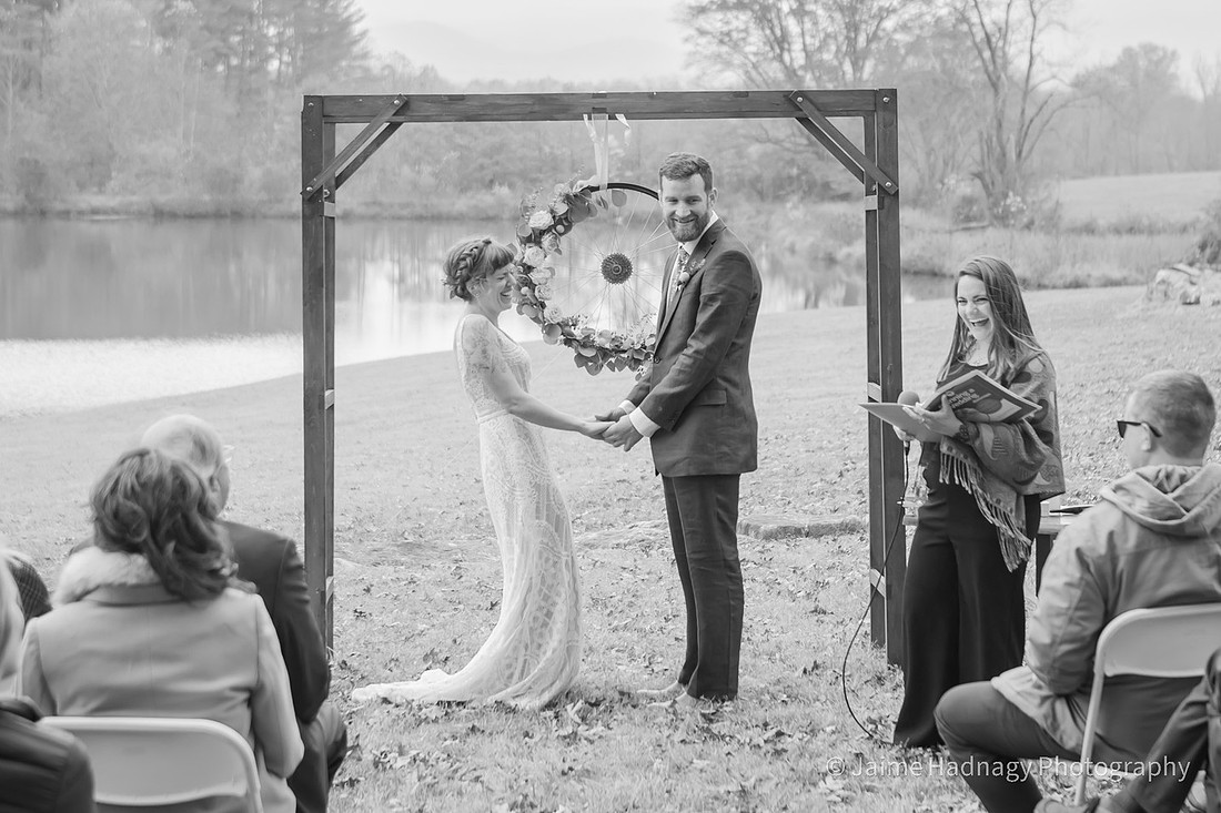 Wedding Ceremony Photos Outdoors in Nature | Hendersonville Photographer