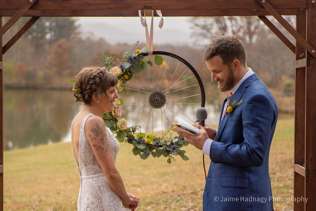 Wedding Ceremony Photos Outdoors in Nature | Hendersonville Photographer