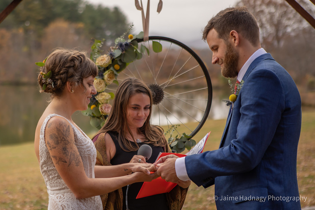Wedding Ceremony Photos Outdoors in Nature | Hendersonville Photographer