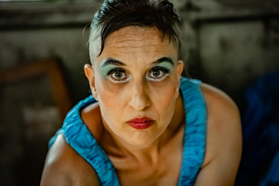 Art Dancer Photoshoot inside abandoned bus in Asheville 