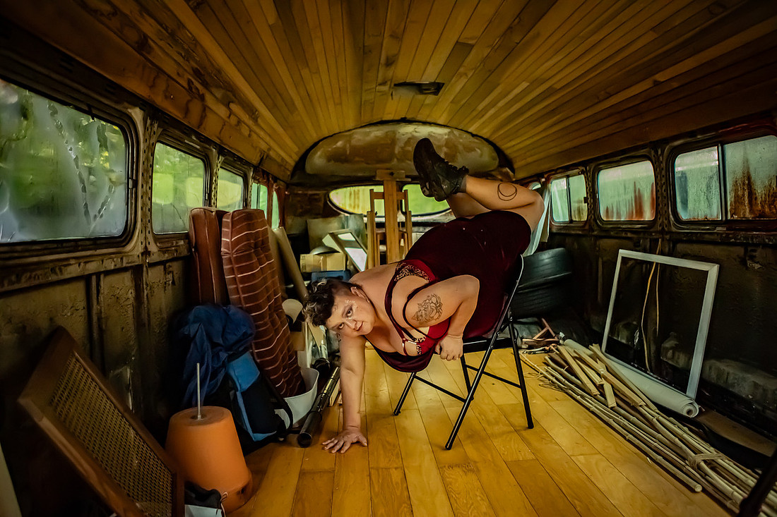Photoshoot of Dancers in an abandoned car lot | Asheville Photography