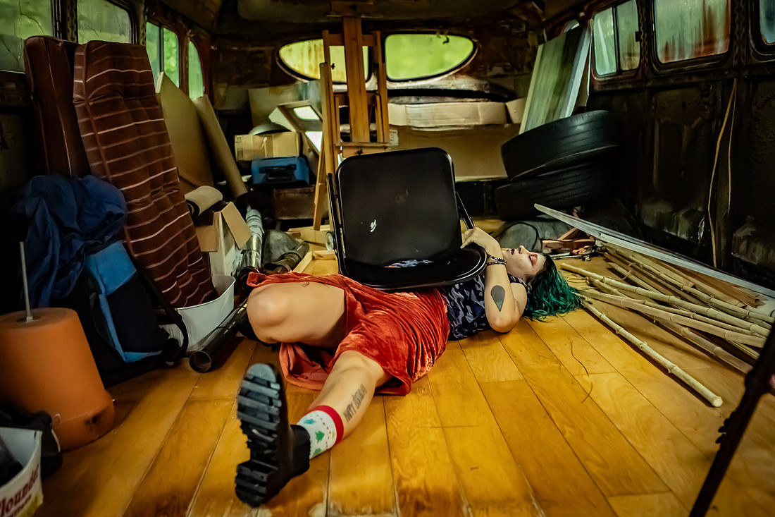 Photoshoot of Dancers in an abandoned car lot | Asheville Photography