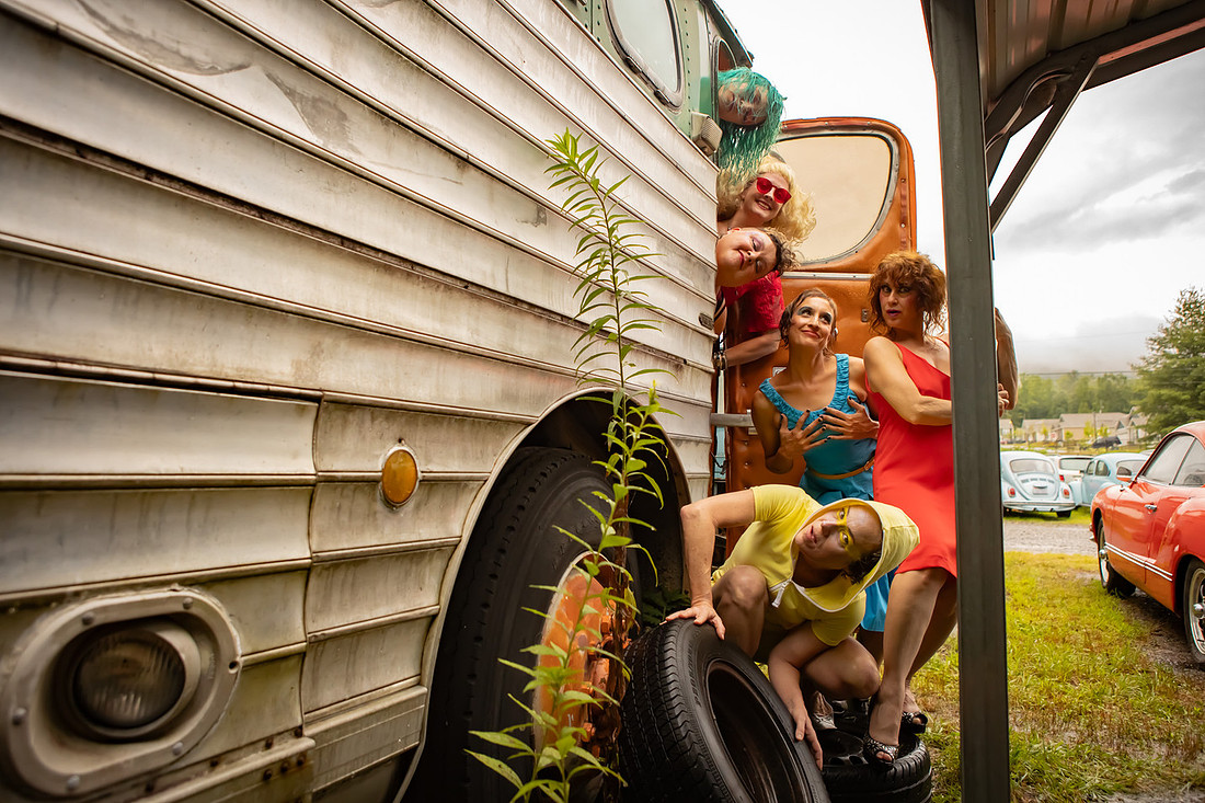 Photoshoot of Dancers in an abandoned car lot | Asheville Photography