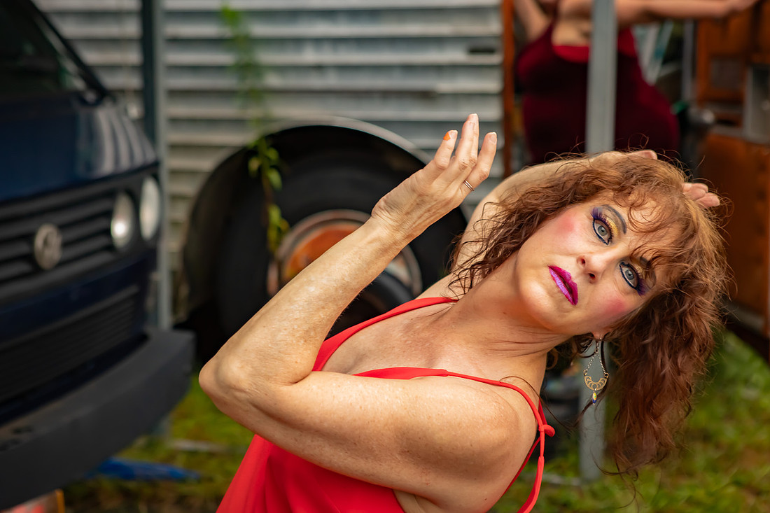 Photoshoot of Dancers in an abandoned car lot | Asheville Photography
