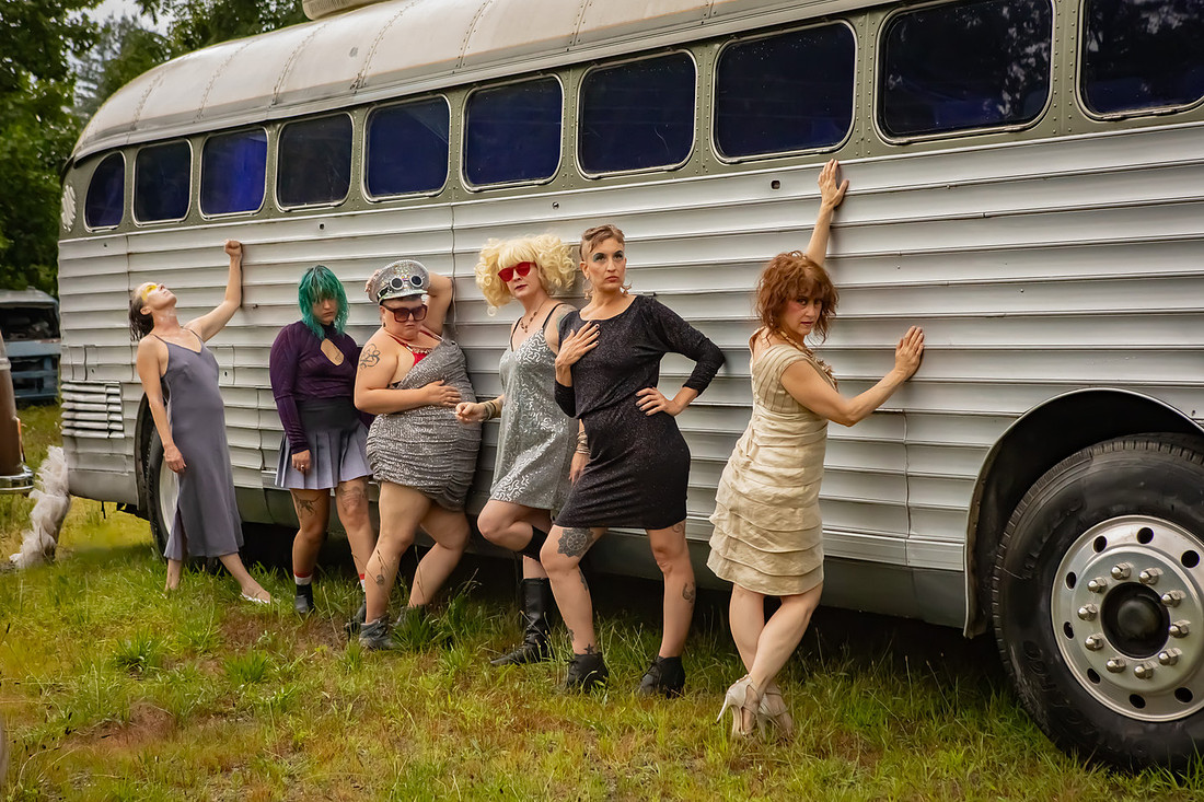 Modern Dance Photoshoot with Vehicles and Busses