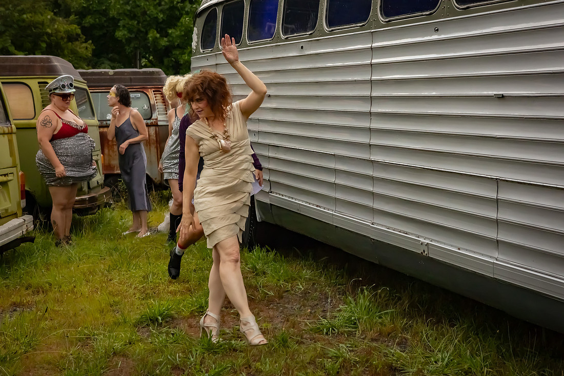 Modern Dance Photoshoot with Vehicles and Busses