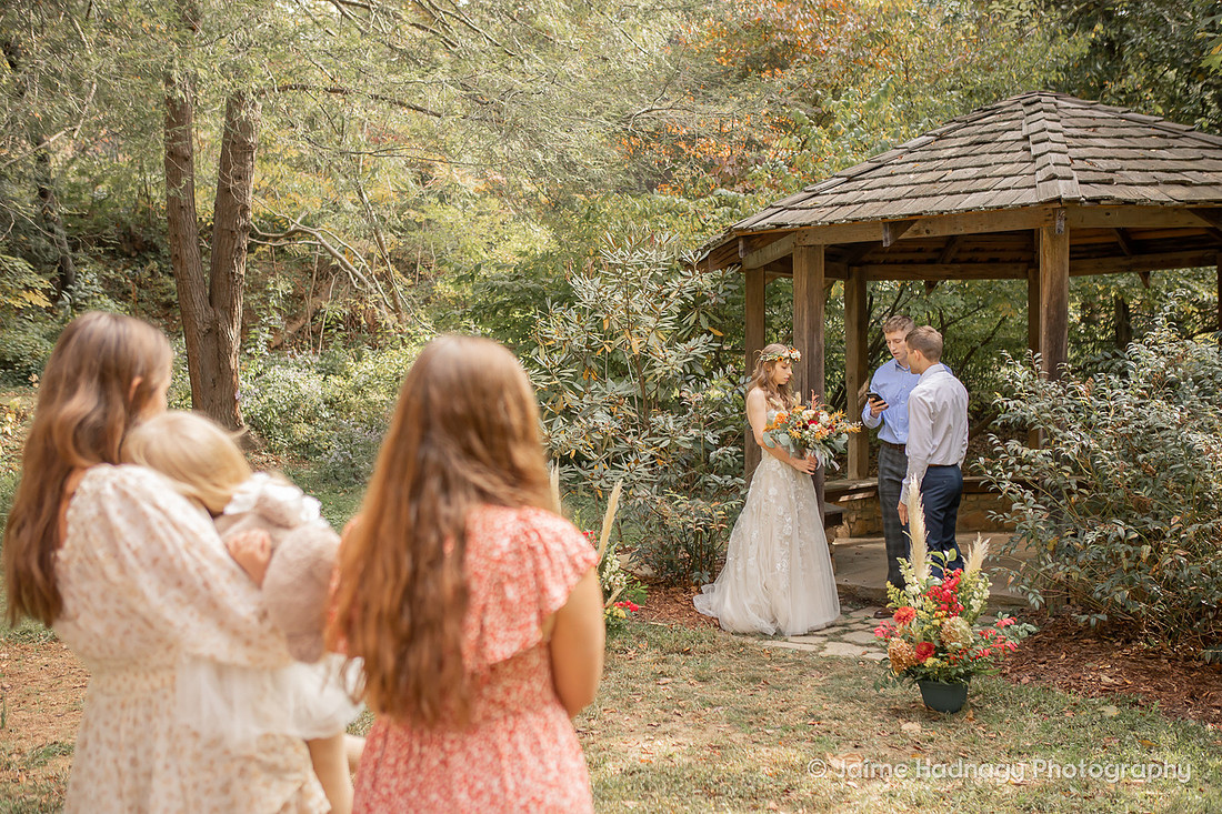 Small Family Elopement at Botanical Gardens | Asheville Wedding Photographer