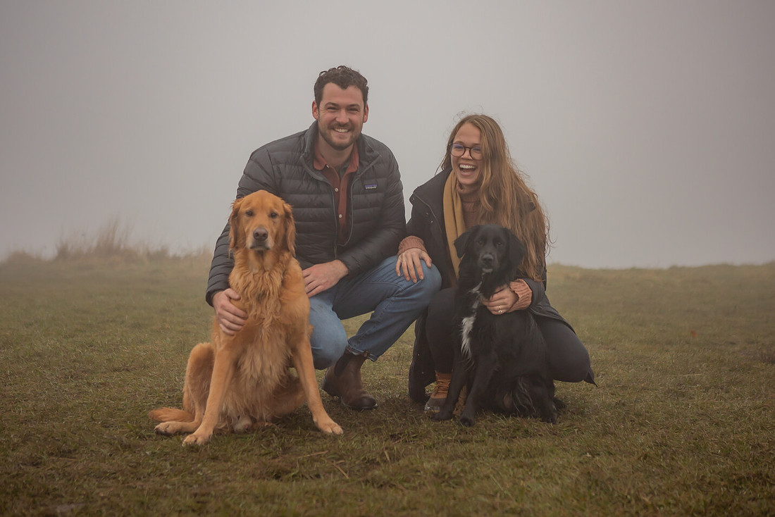 Hiking Proposal Photography with Dogs in the Rain